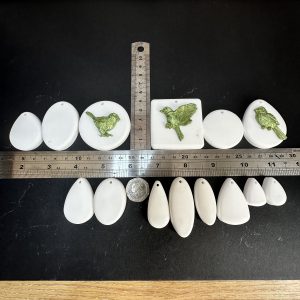 Hand Casted Blank Epoxy Plaster Pendants "14" in Total and Free "3" Decretive Birds To Embellish